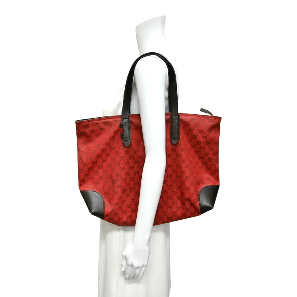 Gucci Red GG Canvas Tote Bag - Picture 4 of 16